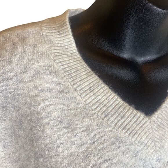 Scotch & soda wool/alpaca heathered gray white knit twistfront sweater oversized - Picture 4 of 8